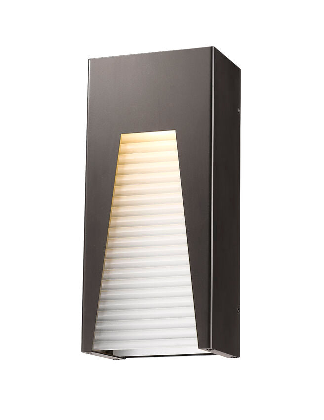 Z-Lite Millenial 6" 1-Light LED Bronze Silver Outdoor Wall Sconce With Frosted Ribbed Glass Shade