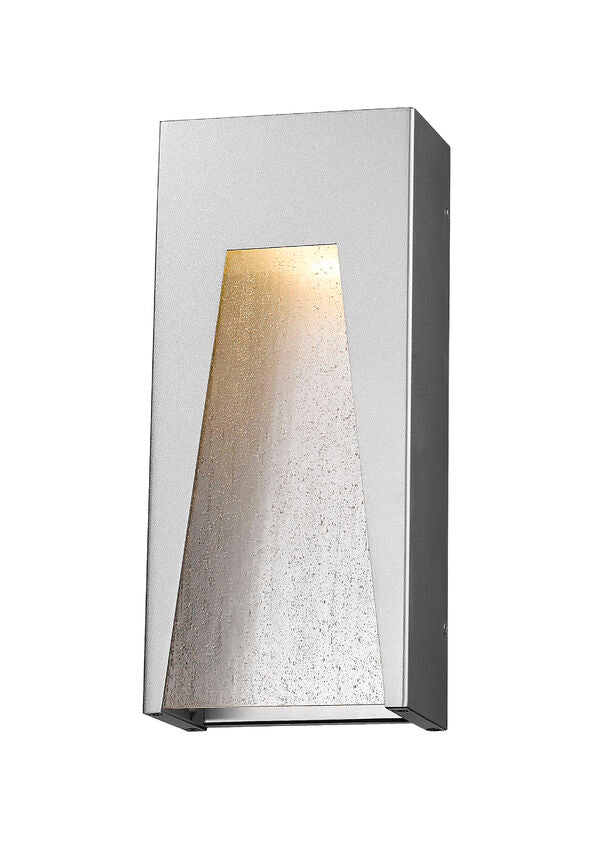 Z-Lite Millenial 8" 1-Light LED Silver Outdoor Wall Sconce With Clear Seedy Glass Shade