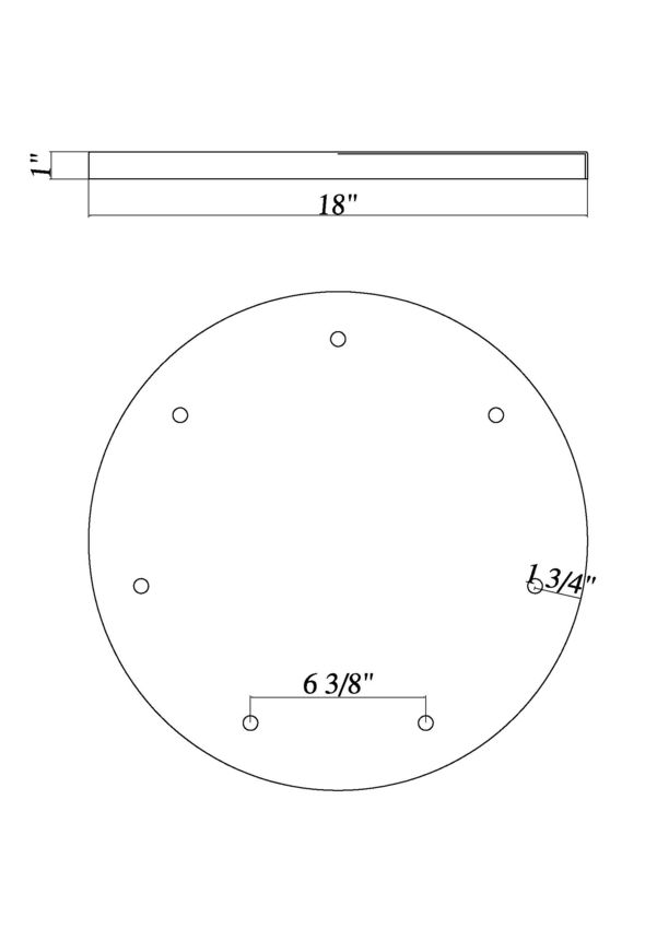 Z-Lite Multi Point Canopy CP1807R-MB 18" Matte Black Steel Ceiling Plate