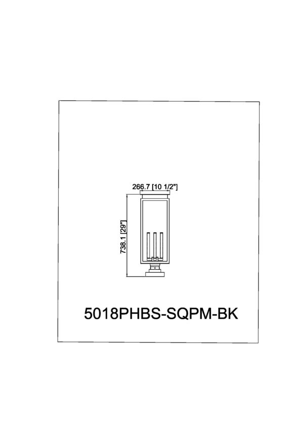 Z-Lite Nova 5018PHBS-SQPM-BK 4-Light Candelabra Base Black Aluminum Clear Glass Shade Outdoor Pier Mounted Fixture