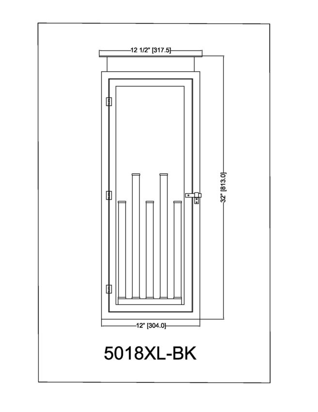 Z-Lite Nova 5018XL-BK 5-Light Candelabra Base Black Aluminum Clear Glass Shade Outdoor Wall Light