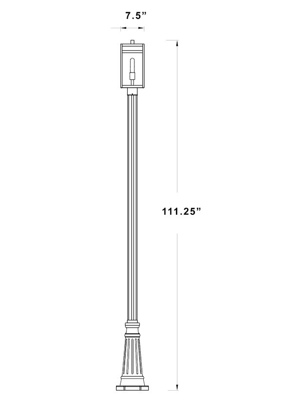 Z-Lite Nuri 596PHMR-519P-BK 1-Light Black Aluminum Clear Glass Shade Outdoor Post Mounted Fixture