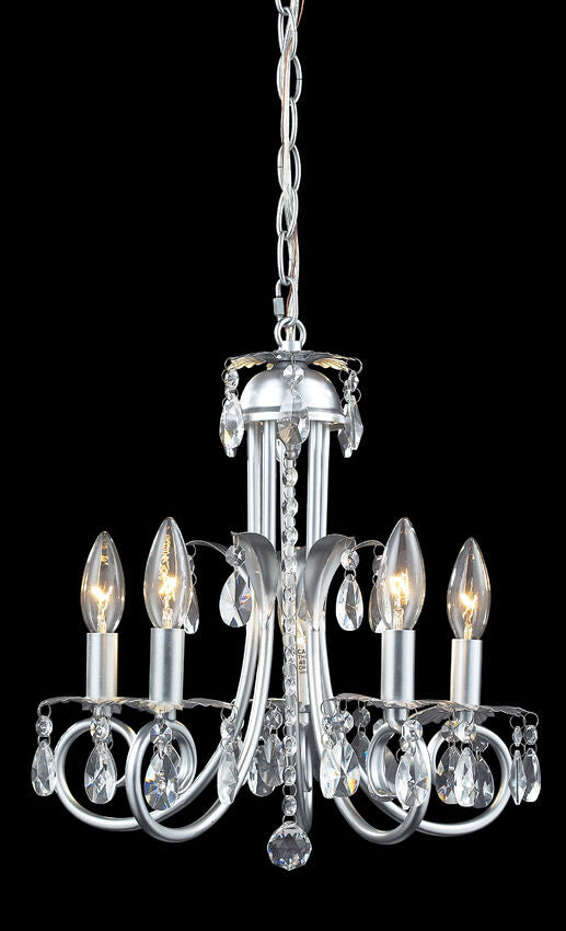 Z-Lite Pearl 15" 5-Light Silver Steel Chandelier