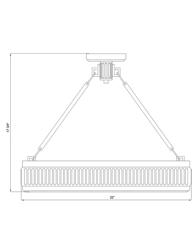 Z-Lite Quinn 22" 3-Light LED-Integrated Modern Gold Frame White Acrylic Shade Semi Flush Mount Lighting