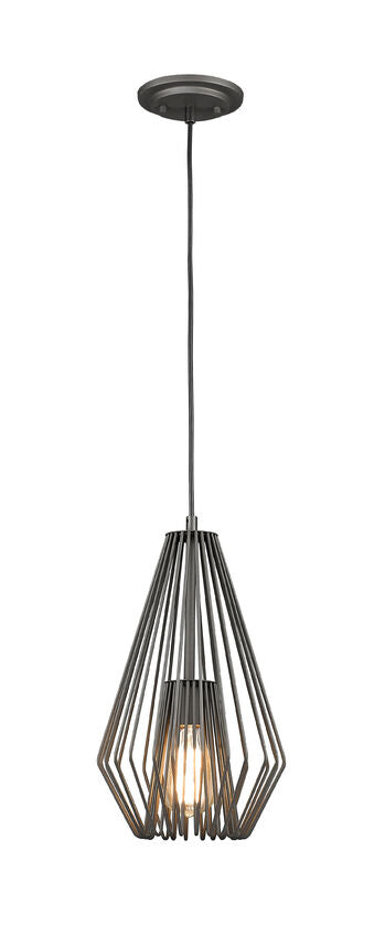 Z-Lite Quintus 10" 1-Light Bronze Steel Mini Pendant Light