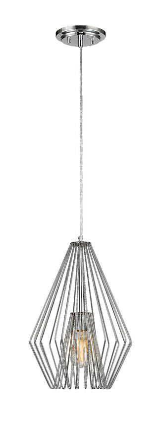 Z-Lite Quintus 12" 1-Light Chrome Steel Pendant Light