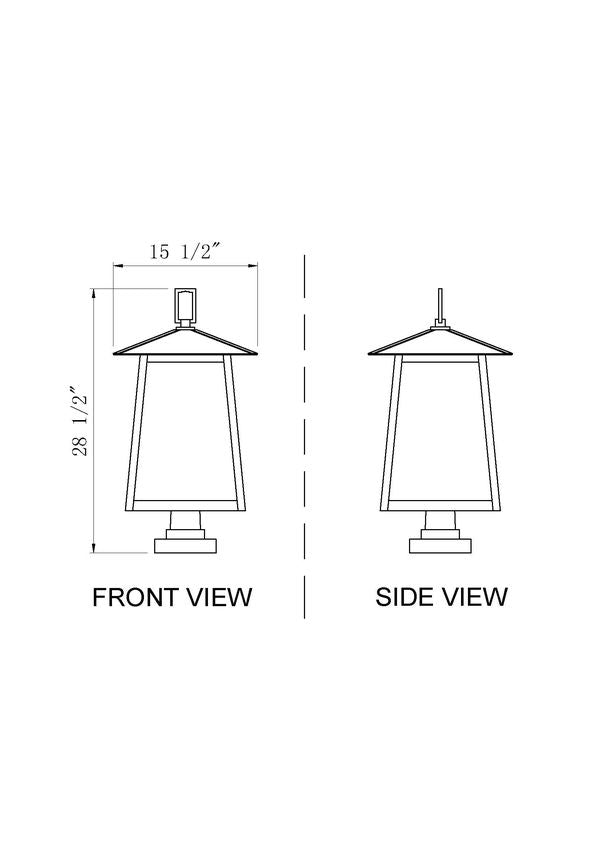 Z-Lite Rainer 16" W x 29" H 5-Light Black Aluminum Outdoor Pier Mounted Fixture With Clear Seedy Glass Shade
