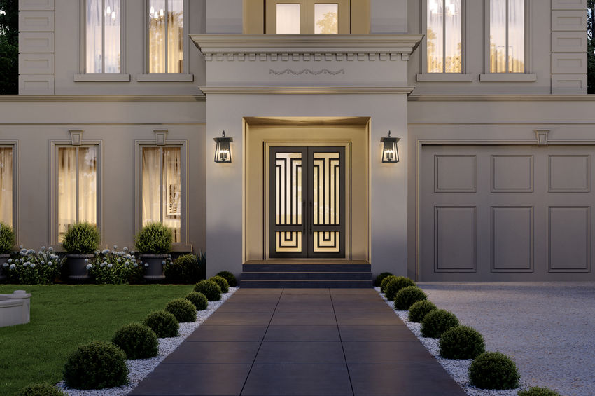 Z-Lite Rainer 18" 6-Light Black Aluminum Outdoor Wall Light With Clear Seedy Glass Shade