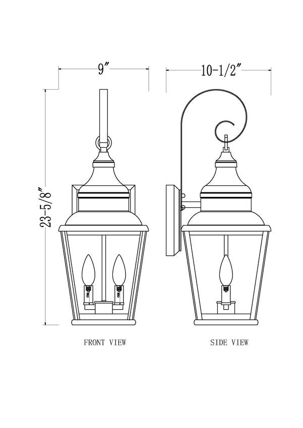 Z-Lite Raphael 2-Light Sand Black Aluminum Frame Clear Seedy Glass Shade Outdoor Wall Light