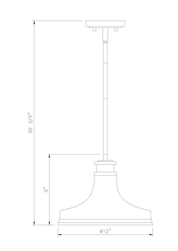 Z-Lite Reznor 12" 1-Light Matte Black Steel Frame Matte Opal Glass Shade Pendant Light