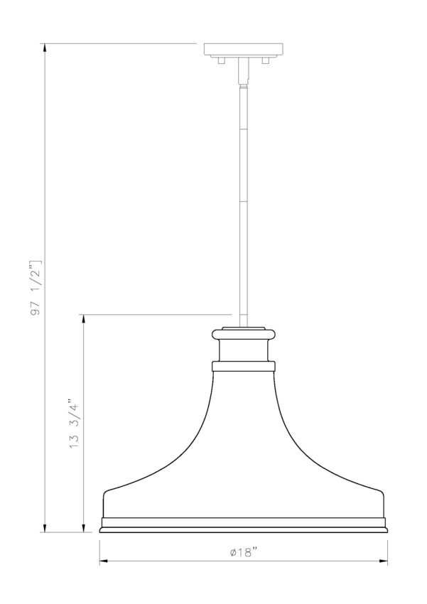 Z-Lite Reznor 18" 1-Light Modern Gold Steel Frame Matte Opal Glass Shade Pendant Light