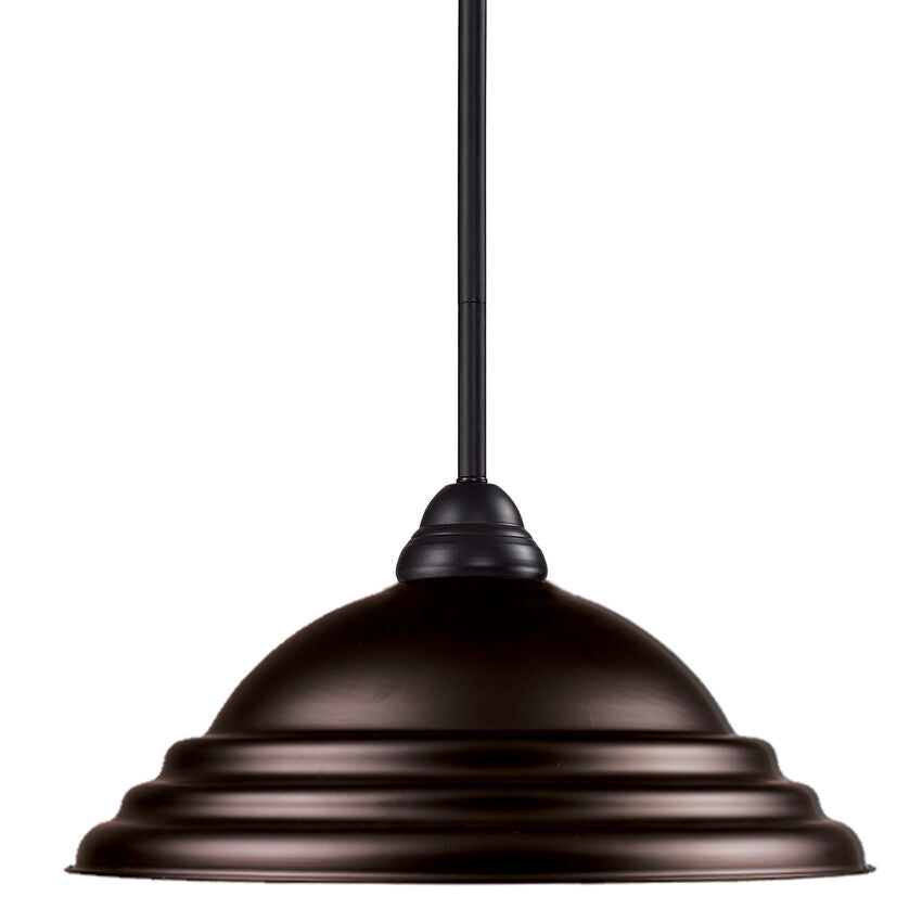 Z-Lite Riviera 16" 1-Light Bronze Steel Pendant Light