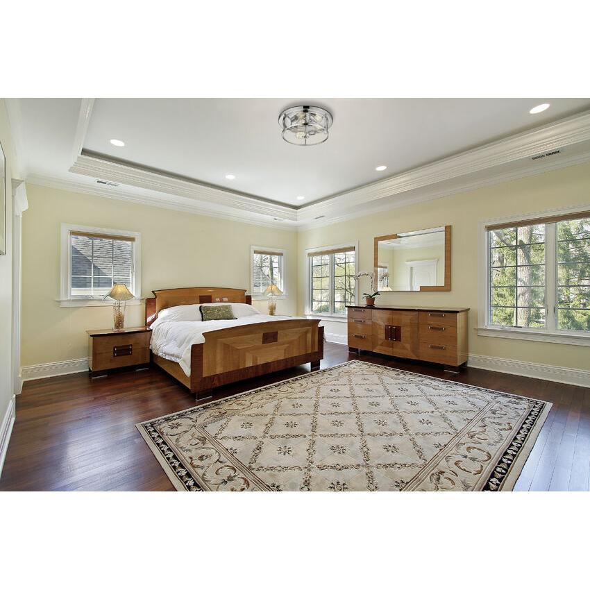 Z-Lite Savannah 16" 3-Light Chrome Flush Mount Lighting With Clear Glass Shade