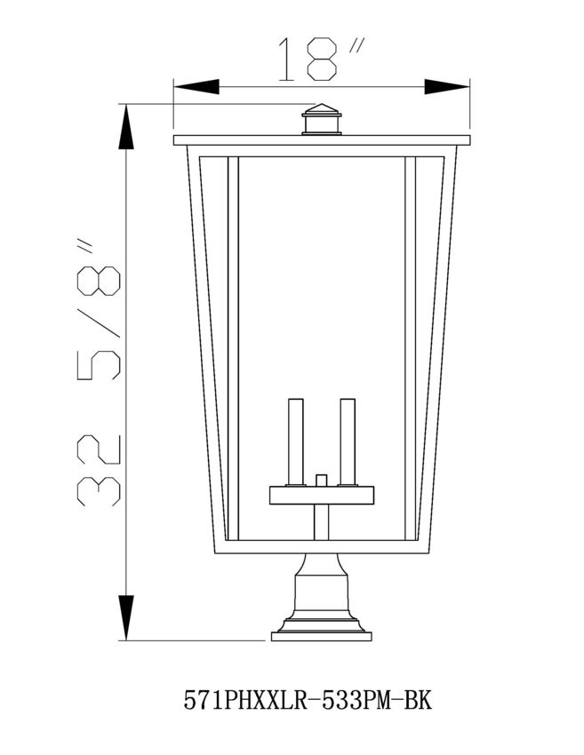 Z-Lite Seoul 18" W x 32" H 4-Light Black Outdoor Post Mount Fixture and Square Pier Mount With Clear Glass Shade