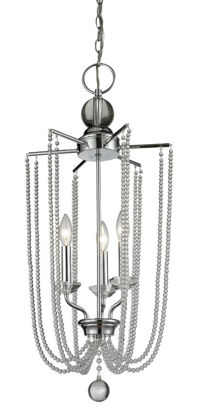 Z-Lite Serenade 14" 3-Light Chrome Steel Pendant Light
