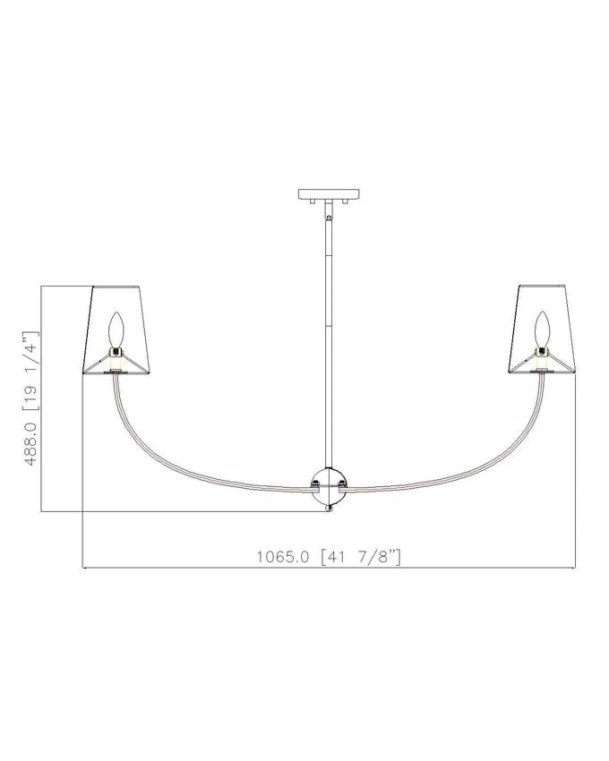 Z-Lite Shannon 42" 6-Light Brushed Nickel Steel and White Fabric Shade Chandelier