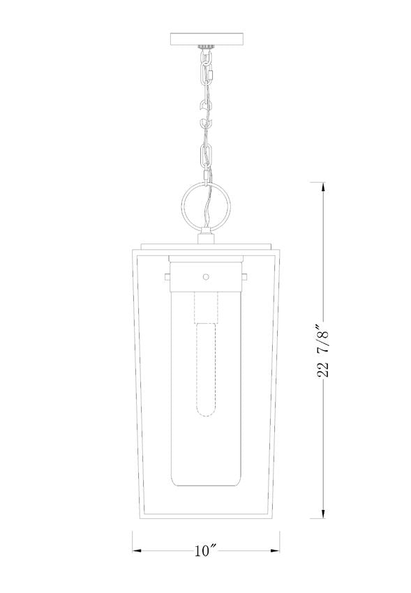 Z-Lite Sheridan 10" 1-Light Black Aluminum Outdoor Chain Mount Ceiling Fixture With White Opal Glass Shade