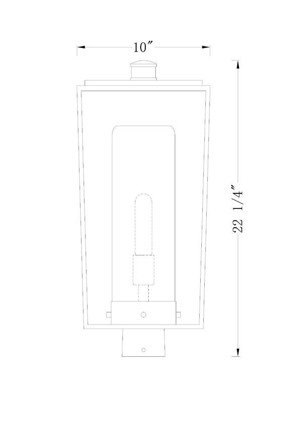 Z-Lite Sheridan 10" W x 22" H 1-Light Black Outdoor Post Mount Fixture With White Opal Glass Shade