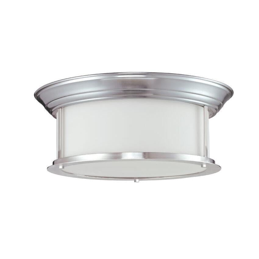 Z-Lite Sonna 16" 3-Light Brushed Nickel Flush Mount Lighting With Matte Opal Glass Shade
