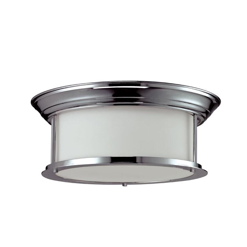 Z-Lite Sonna 16" 3-Light Chrome Flush Mount Lighting With Matte Opal Glass Shade
