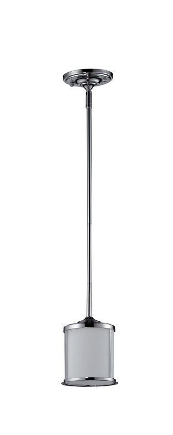 Z-Lite Sonna 6" 1-Light Chrome Pendant Light With Matte Opal Glass Shade