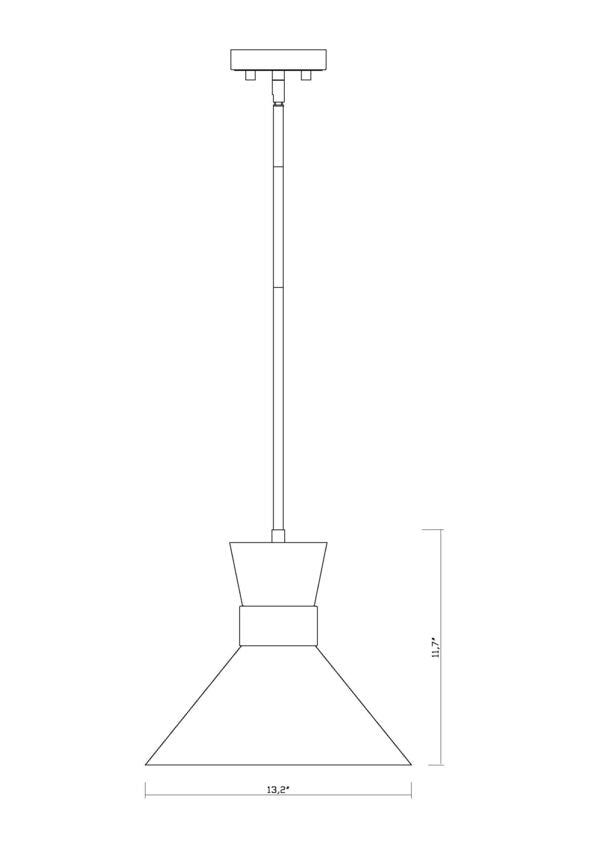 Z-Lite Soriano 13" 1-Light Matte Black and Heritage Brass Pendant Light
