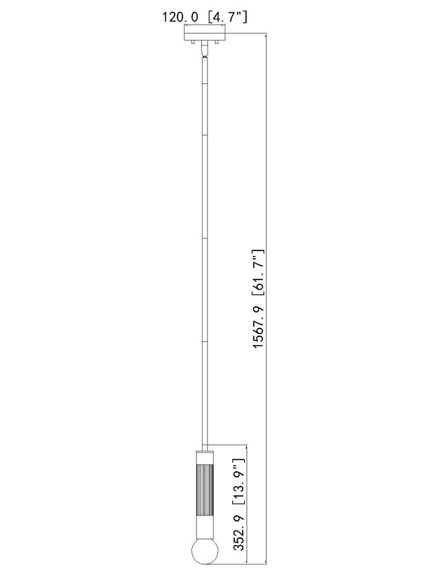 Z-Lite Stari 1956P-ROD-MGLD 1-Light Medium Bulb Base Modern Gold Steel Pendant Light