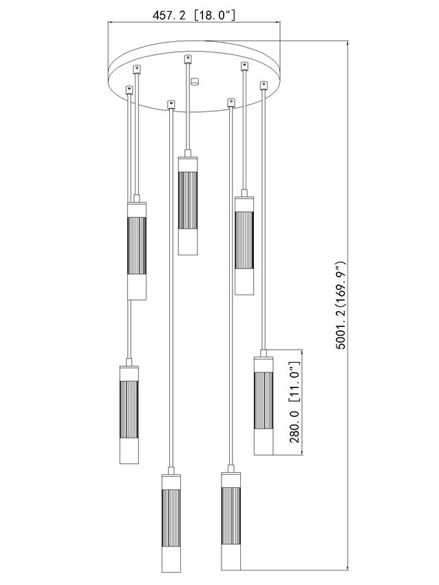 Z-Lite Stari 7-Light Medium Bulb Base Brushed Nickel Steel Frame Chandelier