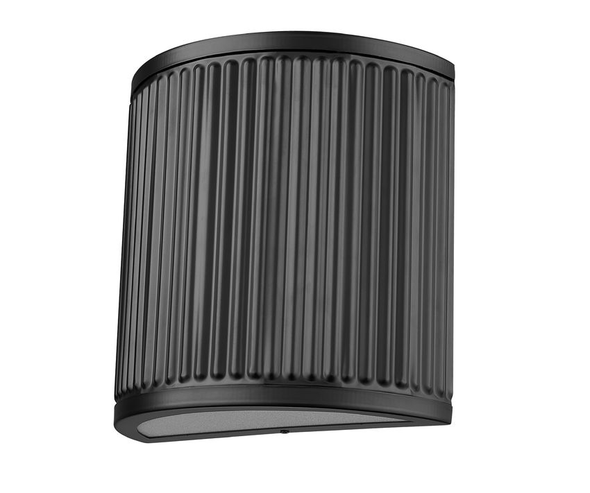 Z-Lite Stari 8" 1-Light LED Integrated Matte Black Steel Frosted Acrylic Shade Flush Mount Lighting