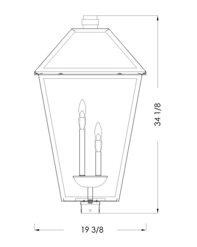 Z-Lite Talbot 20" 4-Light Black Outdoor Post Mount Fixture With Clear Beveled Glass Shade