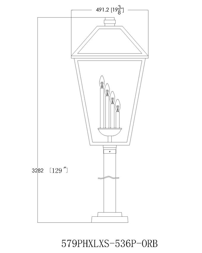 Z-Lite Talbot 20" W x 128" H 4-Light Oil Rubbed Bronze Stainless Steel and Iron Clear Beveled Glass Shade Outdoor Post Mounted Fixture