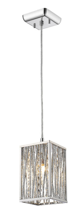 Z-Lite Terra 5" 1-Light Chrome Mini Pendant Light With Aluminum Shade