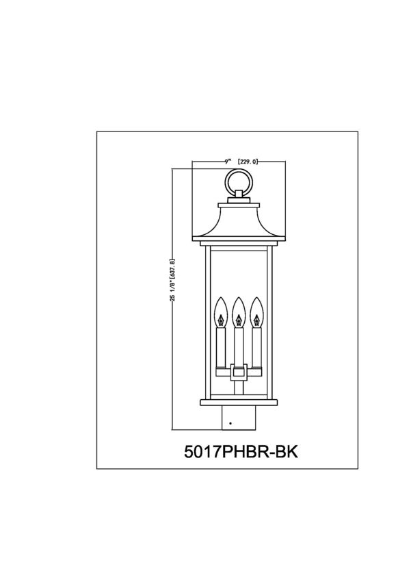 Z-Lite Tiberius 9" 4-Light Candelabra Base Black Aluminum Clear Seedy Glass Shade Outdoor Post Mount Fixture
