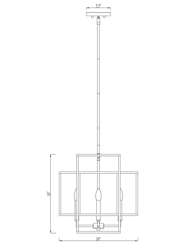 Z-Lite Titania 18" 4-Light Black and Brushed Nickel Steel Pendant Light