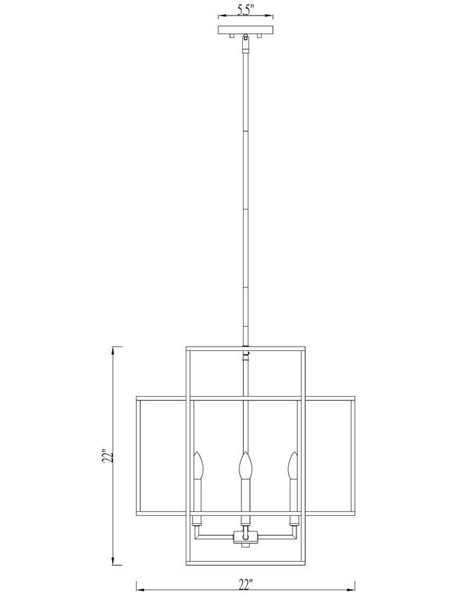 Z-Lite Titania 22" 4-Light Matte Black Steel Pendant Light