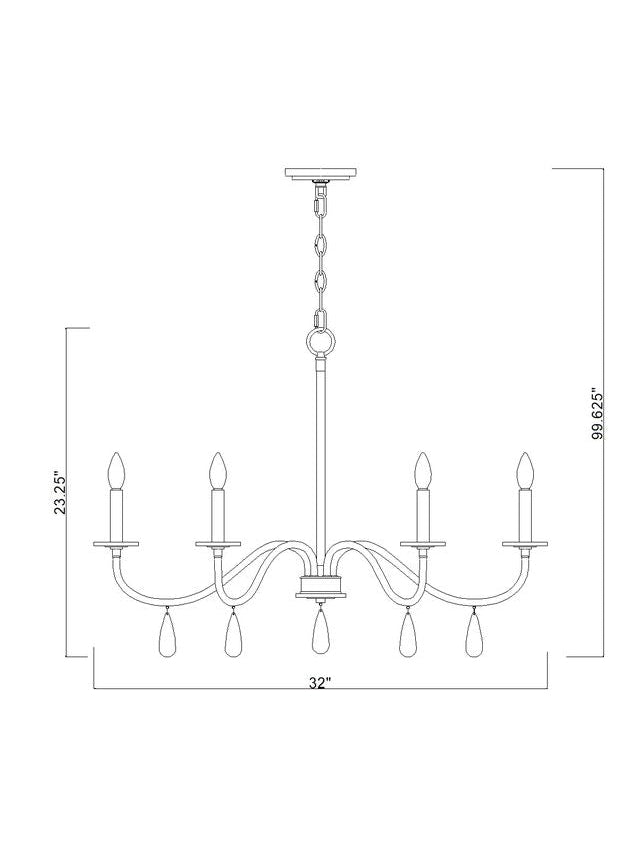 Z-Lite Toussant 32" 6-Light Brushed Nickel Steel Frame Chandelier