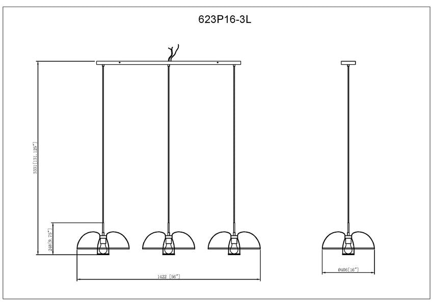 Z-Lite Valencia 56" 3-Light Modern Gold Steel Linear Chandelier