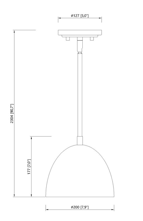 Z-Lite Vega 8" 1-Light Matte Black Steel Frame Matte Black and Gold Frame Pendant Light