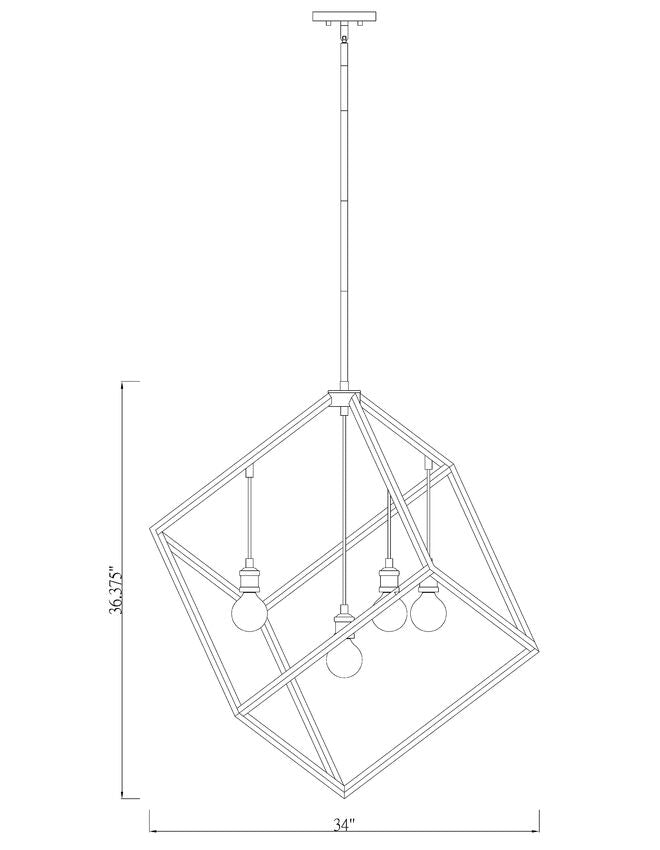 Z-Lite Vertical 34" 4-Light Bronze and Olde Brass Pendant Light