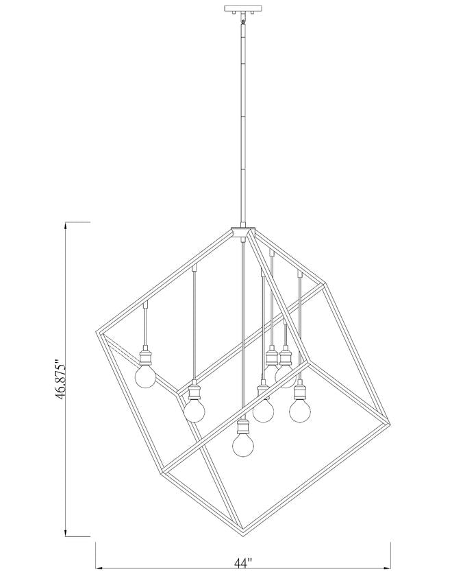 Z-Lite Vertical 44" 7-Light Bronze and Olde Brass Pendant Light