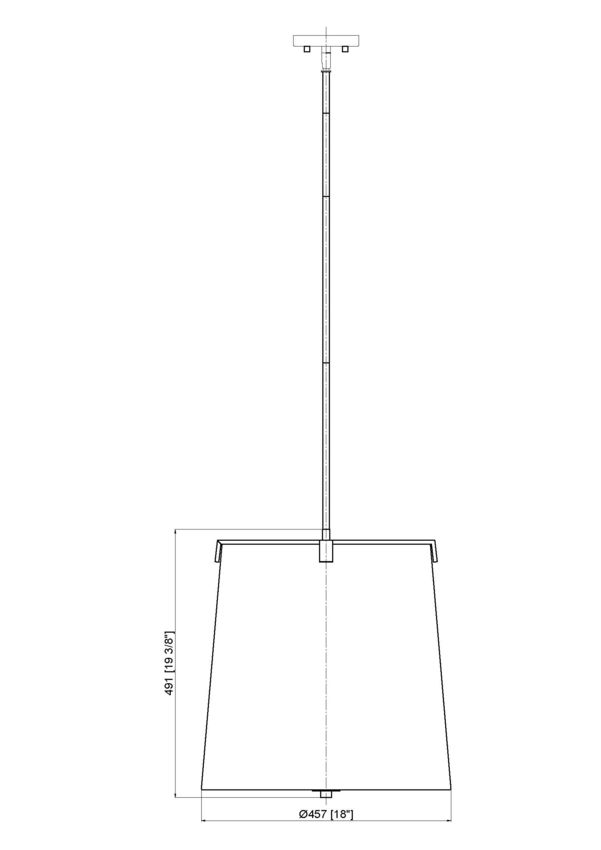 Z-Lite Weston 18" 5-Light Matte Black and Cream Fabric Shade Pendant Light