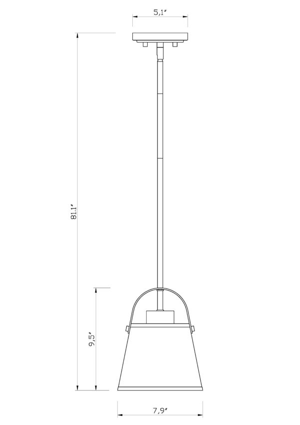 Z-Lite Z Studio 8" Matte Black Steel and Ivory Fabric Pendant Light
