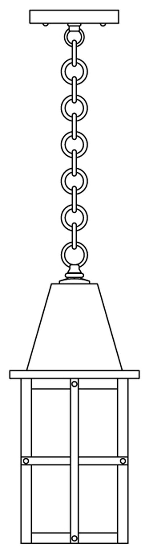 Arroyo Craftsman Hartford 6" Antique Brass Pendant With Almond Mica Glass