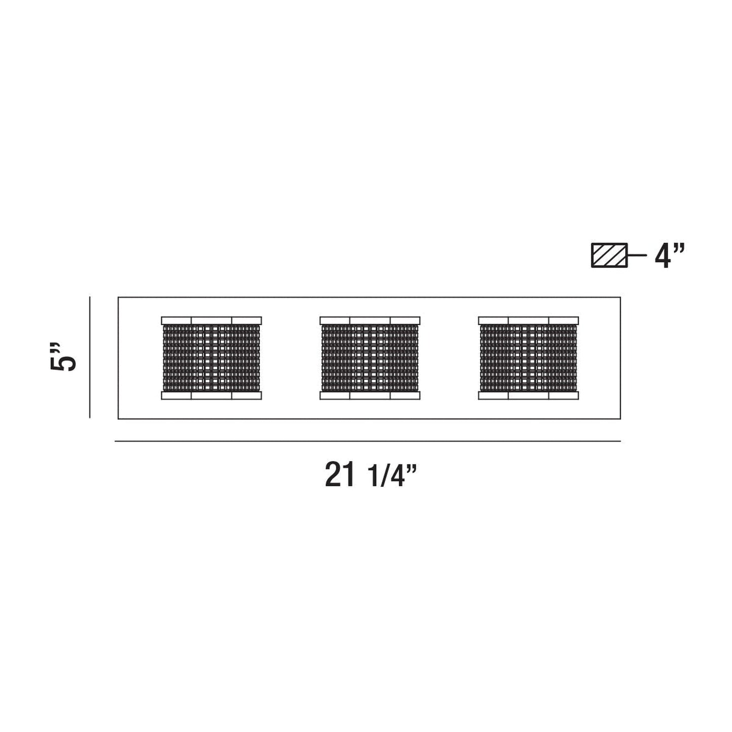Eurofase Lighting Belgroue 21" 3-light Dimmable Integrated LED Rectangular Chrome Bath Bar With Clear Retro Prismatic Glass Shades