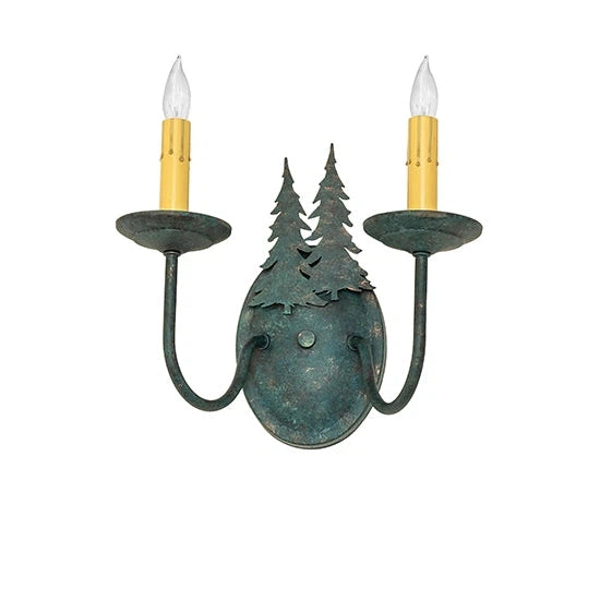 2nd Ave Lighting 11″ Wide Double Pine Tree 2 Light Wall Sconce
