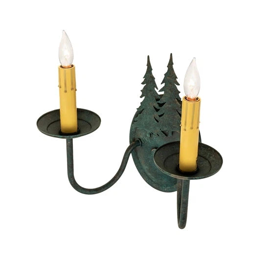 2nd Ave Lighting 11″ Wide Double Pine Tree 2 Light Wall Sconce