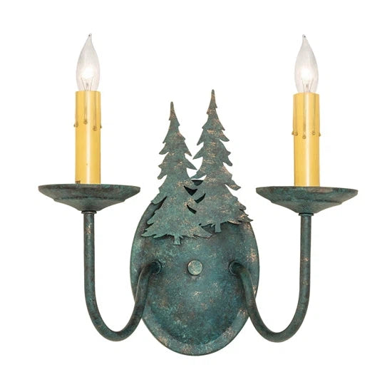 2nd Ave Lighting 11″ Wide Double Pine Tree 2 Light Wall Sconce