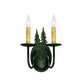 2nd Ave Lighting 11″ Wide Double Pine Tree 2 Light Wall Sconce