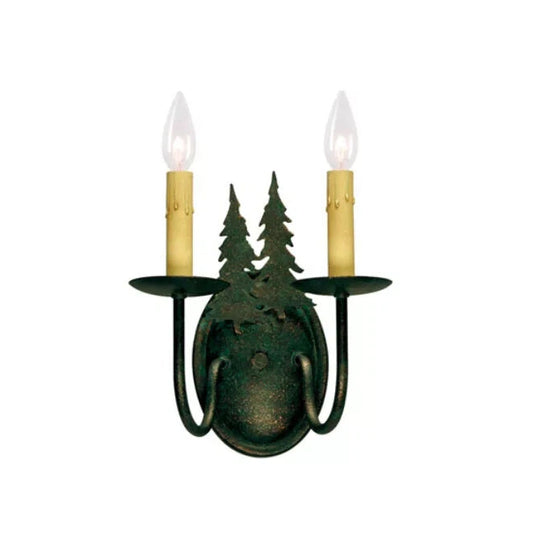 2nd Ave Lighting 11″ Wide Double Pine Tree 2 Light Wall Sconce