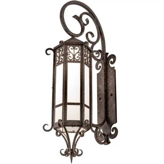 2nd Ave Lighting 12″ Wide Caprice Lantern Wall Sconce